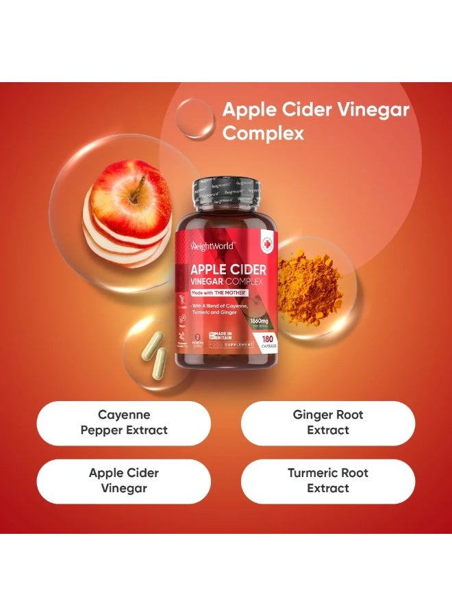 مركّب خل التفاح – 1860 ملغ – يدعم الهضم، التمثيل الغذائي وإدارة الوزن – 180 كبسولة – صنع في المملكة المتحدة - Image 2